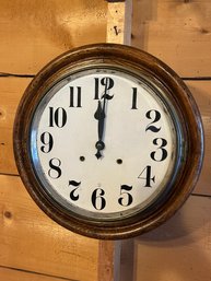Antique Wood Wall Clock By E&j Swigart