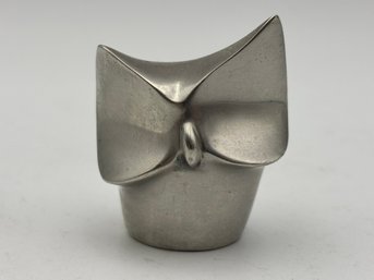 Vintage Miniature Nambe WS 2001 Owl Sculpture Paperweight