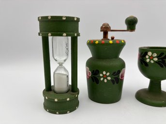 Vintage Miniature German European Hand Painted Wooden Kitchenware