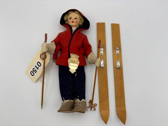 Vintage Ideal Eros Florence Sclatrice Ski Figurine Doll 9'