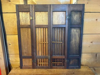 Antique Walnut & Ash Salvage Wood Shutter Pair