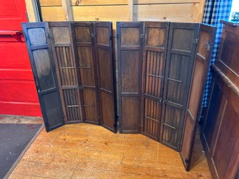Antique TALL Walnut & Ash Salvage Wood Shutter Lot Of 2 Pairs (4 Total Shutters)