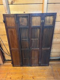 Antique TALL Walnut & Ash Salvage Wood Shutter Pair