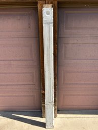 Antique White Salvage Wood Accent Pillar Moulding - 82