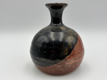 Vintage Ceramic Glazed Bizen Ware Pottery Bud Vase 4'