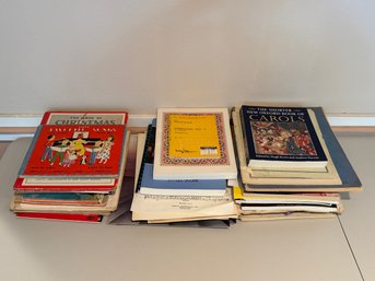 Huge Lot Of Vintage And Antique Piano, Flute Sheet Music Books And Christmas Carols