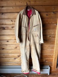 Vintage Carhartt Tan Overall Coveralls - Mens Medium Or Large