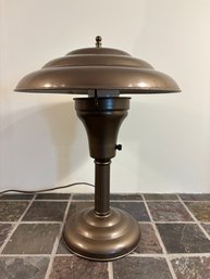 Vintage 1950s Metal Mid Century Modern Atomic UFO Desk Lamp