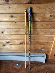Lot Of 2 Trekking Poles, Bending Branches & Homemade
