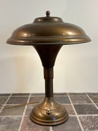 Vintage 1950s Metal Mid Century Modern Atomic UFO Desk Lamp - 15'