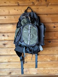 REI Alpine Medium Backpack Internal Frame, Gray & Green - Hiking/Camping