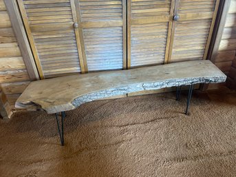 Vintage MCM Thick Live Edge Walnut Mid Century Coffee Table