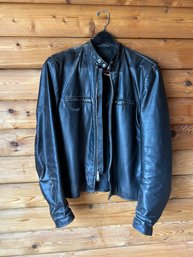 Vintage Size 44 Brooks Men's Motorcycle Black Leather Jacket