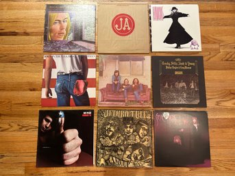 Lot Of 9 Vinyl Records - Allman, Jefferson Airplane, Stevie Nicks, Bruce Springstein, Crosby Still Nash Jethro