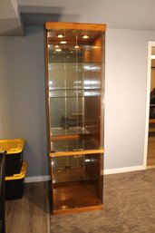 Drexel Heritage Large Wooden Shelf Display Cabinet With Down Lighting