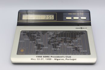 Howard Miller World Touch Time Alarm Desk Quartz Clock Mid Century Modern MCM