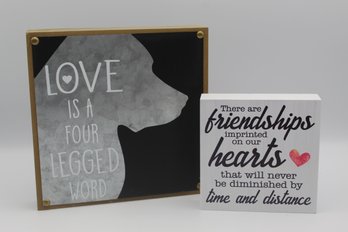 Lot Of 2 Small Home Decor Love Dog Signs