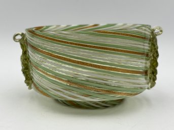 Antique Rare Salviate & C. Cherub Filigrana Glass Bowl 1859-72 4.25'