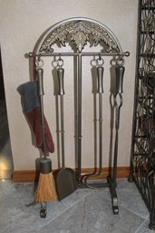 Fireplace Tool Set W/ Stand & Fireplace Glove