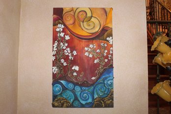 Abstract Canvas Fabric Floral Painting