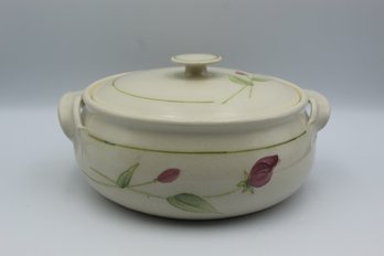 Vintage Floral Pottery Ceramic Crock Bowl Decor
