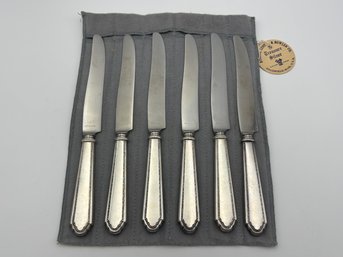 Set Of 6 Treasure Sterling Silver & Stainless Butter Knives Knife Set 9'