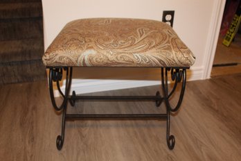 Small Heavy Wrought Iron Footstool Ottoman Bench