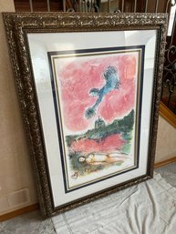 Marc Chagall Signed & Numbered Framed Lithograph View Of Notre Dame 37/375 With COA - 43 X 58