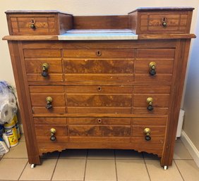Antique EastLake Wooden Dresser With Marble Top