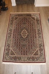 Indo Persian Tabriz Hand Knotted Wool Area Rug - 72 X 46 Inches