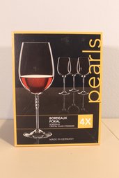 Nachtmann Pearls Bordeaux Pokal Set Of 4 Wine Glasses (New In Box)