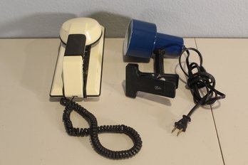 Vintage Telequest Phone & Vintage Clip On Light