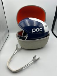 POC Skull Orbic Blue & White Ski Racing Helmet XL - XXL FIS Approved W/ Slalom Chin Guard