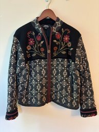 Vintage Icelandic Design Wool Knit Sweater Floral Design Size Small