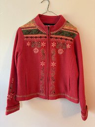 Vintage Carson Wool Knit Sweater Coral Pink Size Small