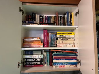 Shelf Of Lot Of Vintage Media - Books, Dvd, Etc, Stephan King Novels