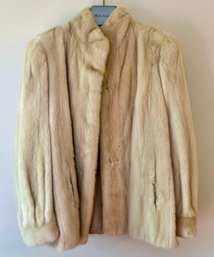 Vintage EMBA Alaska Arctic Furs White Mink Women's Coat - Real Fur, Size S/M