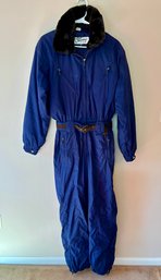 Ladies Obermeyer Dark Blue Navy Vintage Ski Suit Size 8T Tall