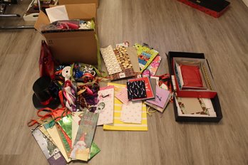 Lot Of Holiday Birthday Gift Bags / Wrapping Paper Etc