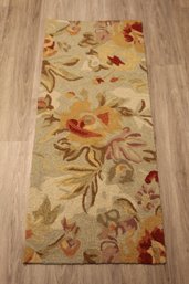 Ivory Floral Runner Rug - 59' X 24.5'