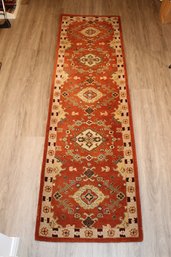Paula Deen Wool 'Edenfield' Area Runner Rug Burnt Orange / Cayenne - 2'3' X 8'
