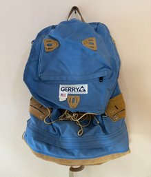 Vintage New Old Stock Gerry 70s Light Blue And Leather Large Hiking Pack Backpacking 24'