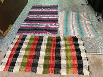 Lot Of 3 Mexican Blankets