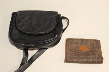 Vintage Burberry Leather Black Purse & Brown Waller