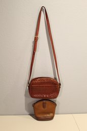 Lot Of 2 Vintage Liz Claiborne & Talbots Small Brown Leather Purse Bags