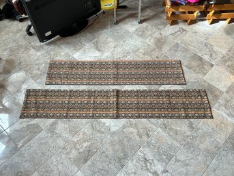 Lot / Pair Of 71 & 82 Inch Table Runner Aztec Pattern