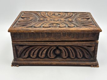 Vintage Tlaquepaque Wooden Mexican Locking Trinket Box - 7.5 X 5 X 3.5