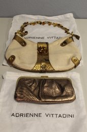 Adrienne Vittadini Gold Purse & Clutch Combo
