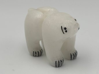 Rickson Kallestewa Alabaster Polar Bear Fetish Vintage Zuni Art Sculpture 2'