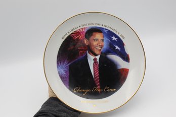 Barack Obama Commemorative Collector 8' Plate By Roger Cunningham